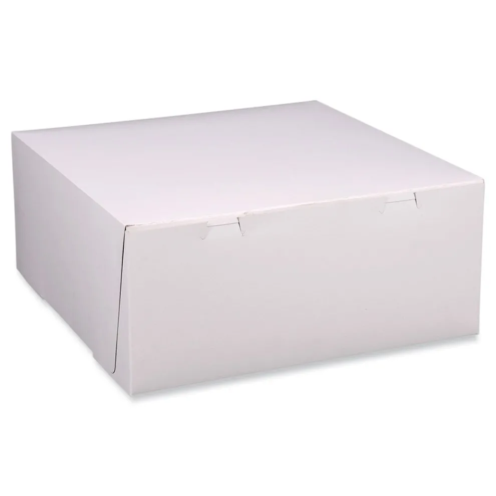 SCT 12 in. x 12 in. x 5 in. Paper Standard Bakery Boxes - White (100/Carton)