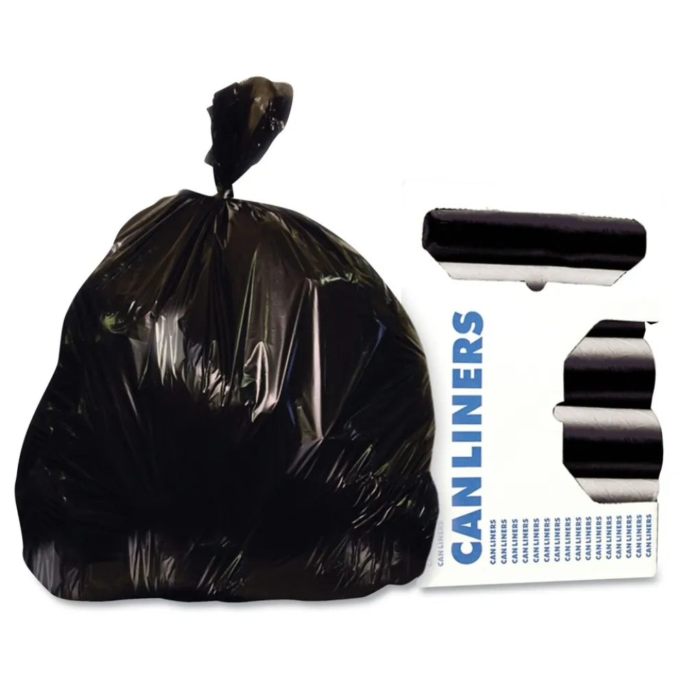 AccuFit 24 in. x 32 in. 16 gal. 1 mil Linear Low Density Can Liners with AccuFit Sizing - Black (250/Carton)