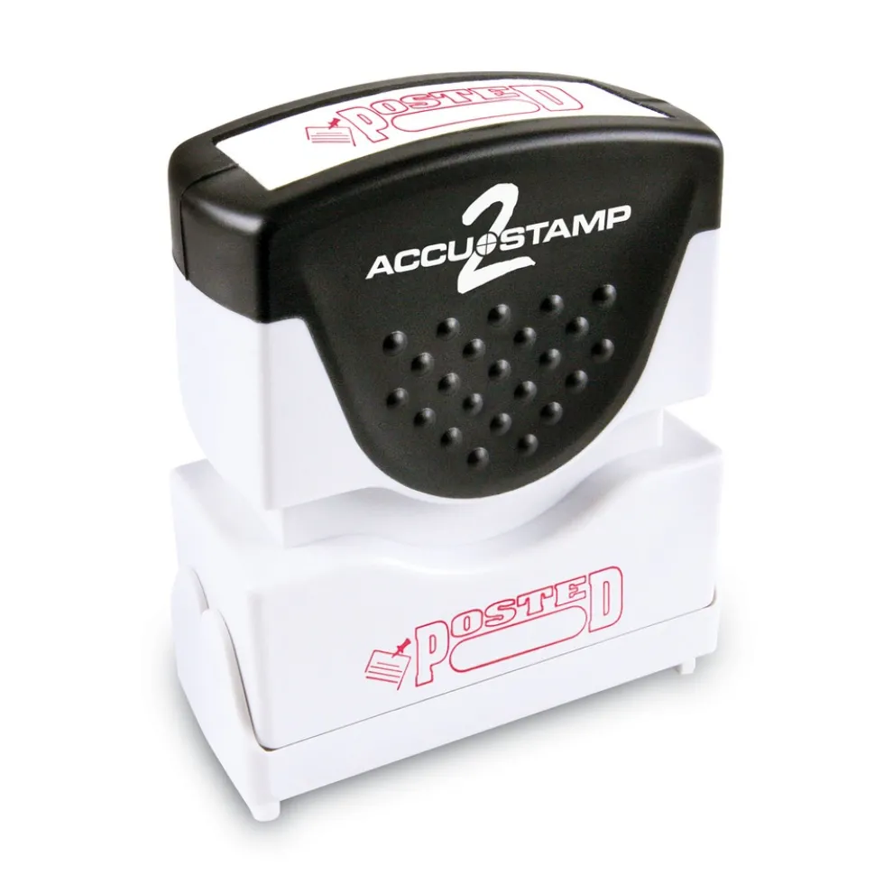 ACCUSTAMP2 1.63 in. x 0.5 in. Pre-Inked POSTED Shutter Stamp - Red