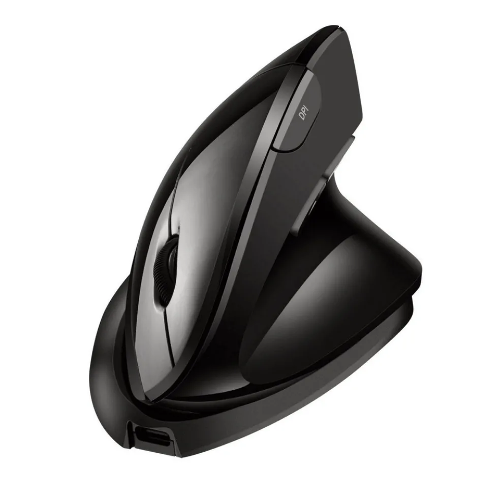 Adesso iMouse V30 2.4 GHz/30 ft Wireless Range USB Right Hand Use TAA Adjustable Vertical Ergonomic Mouse - Black