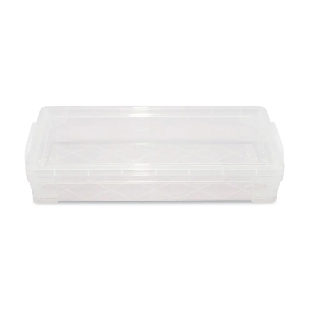 Advantus 8.25 in. x 3.75 in. x 1.5 in. Super Stacker Pencil Box - Clear