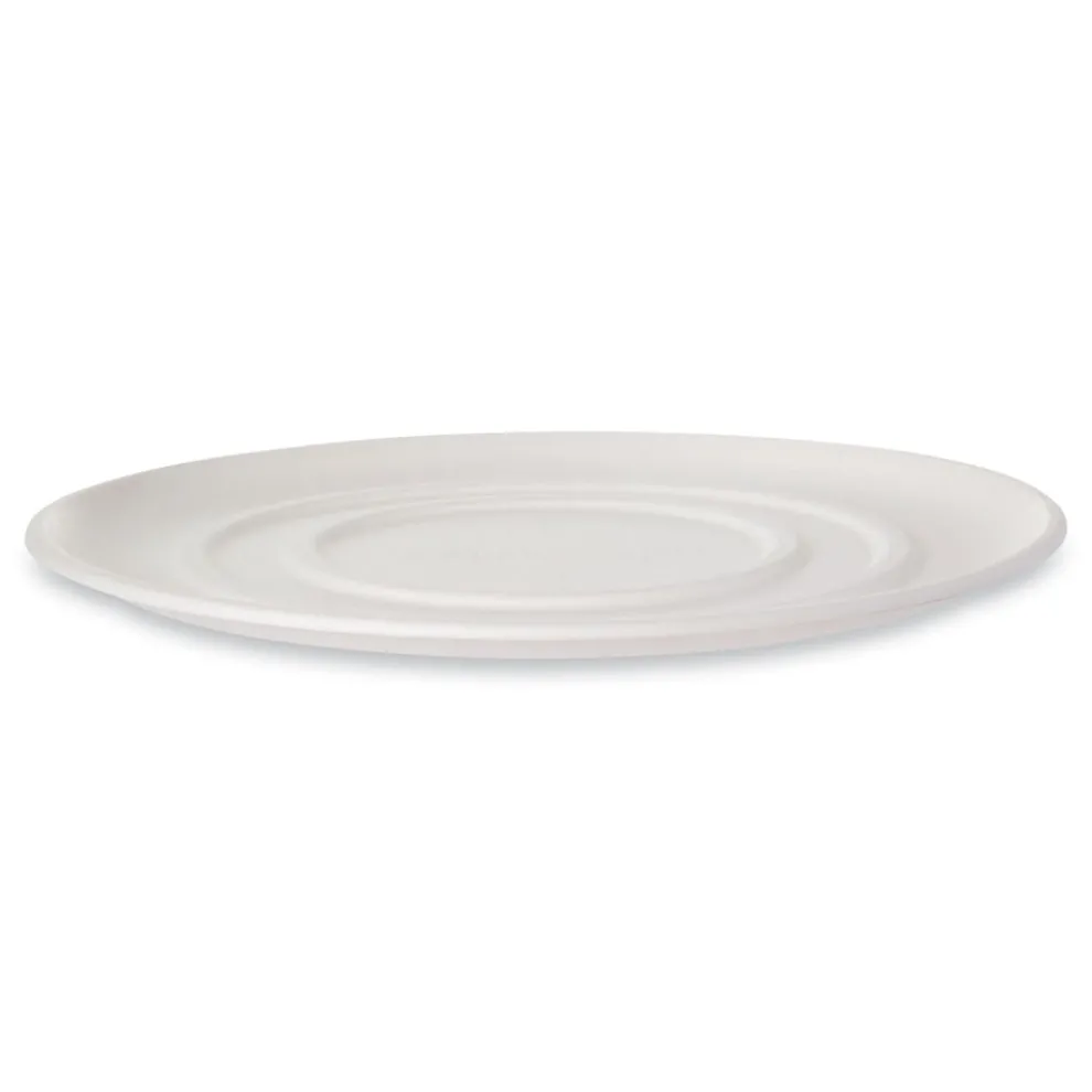 Eco-Products EP-SCPTR16 WorldView 16 in. x 16 in. x 0.2 in. Sugarcane Molded Fiber Pizza Trays - White (50/Carton)