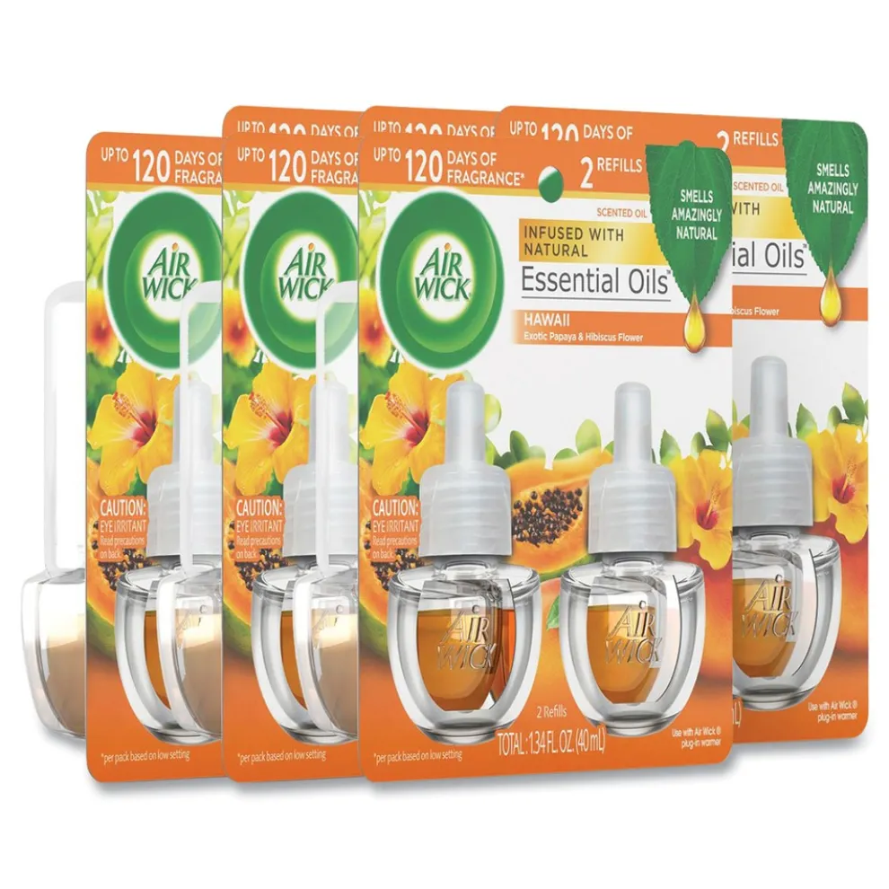 Air Wick 0.67 oz. Scented Oil Twin Refill - Hawai'i Exotic Papaya/Hibiscus Flower (6 Packs/Carton)