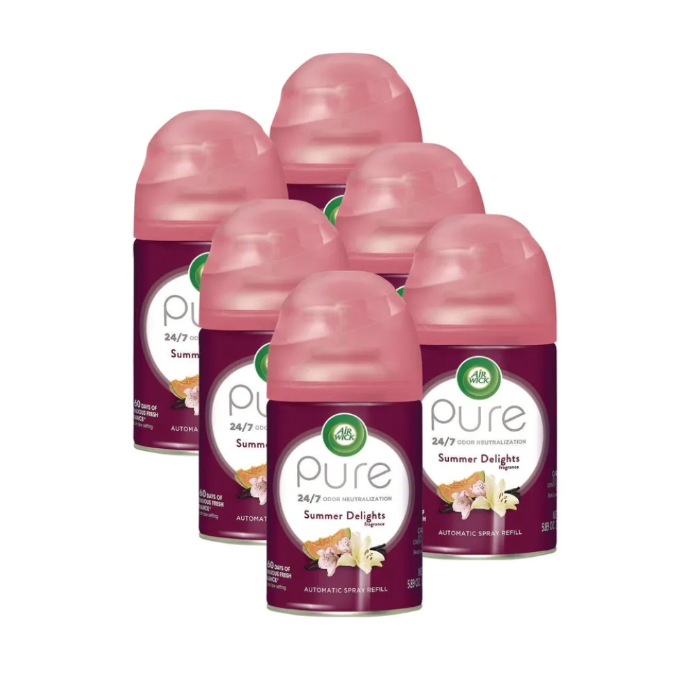 Air Wick Freshmatic Life Scents Ultra 5.89 oz. Aerosol Spray Air Freshener Refill - Summer Delights (6/Carton)