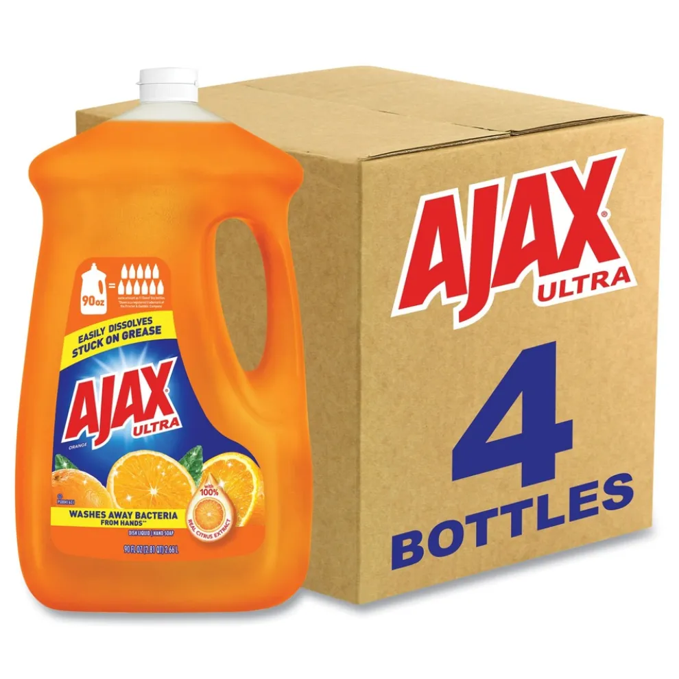 Ajax 90 oz. Bottle Dish Detergent - Orange Scent (4/Carton)