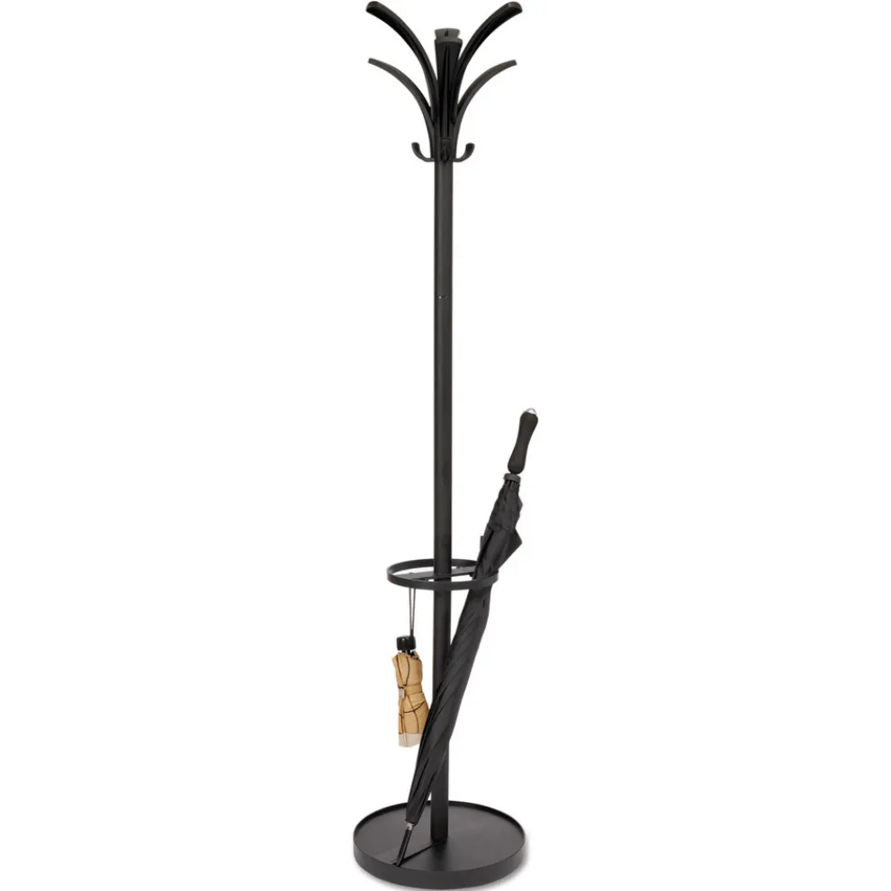 Alba 13.75w x 13.75d x 66.25h Brio Coat Stand - Black