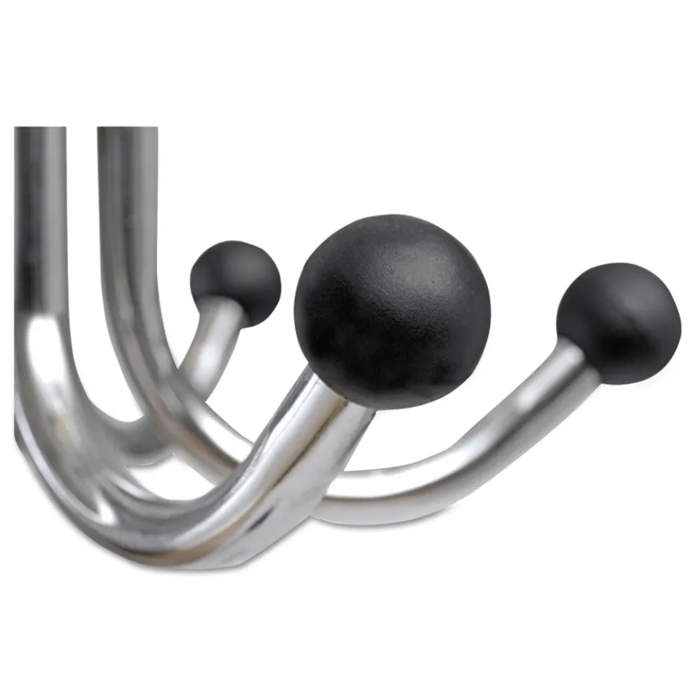 Alba 16w x 16d x 70.5h Chromy 12-Knob Coat Stand - Chrome/Black