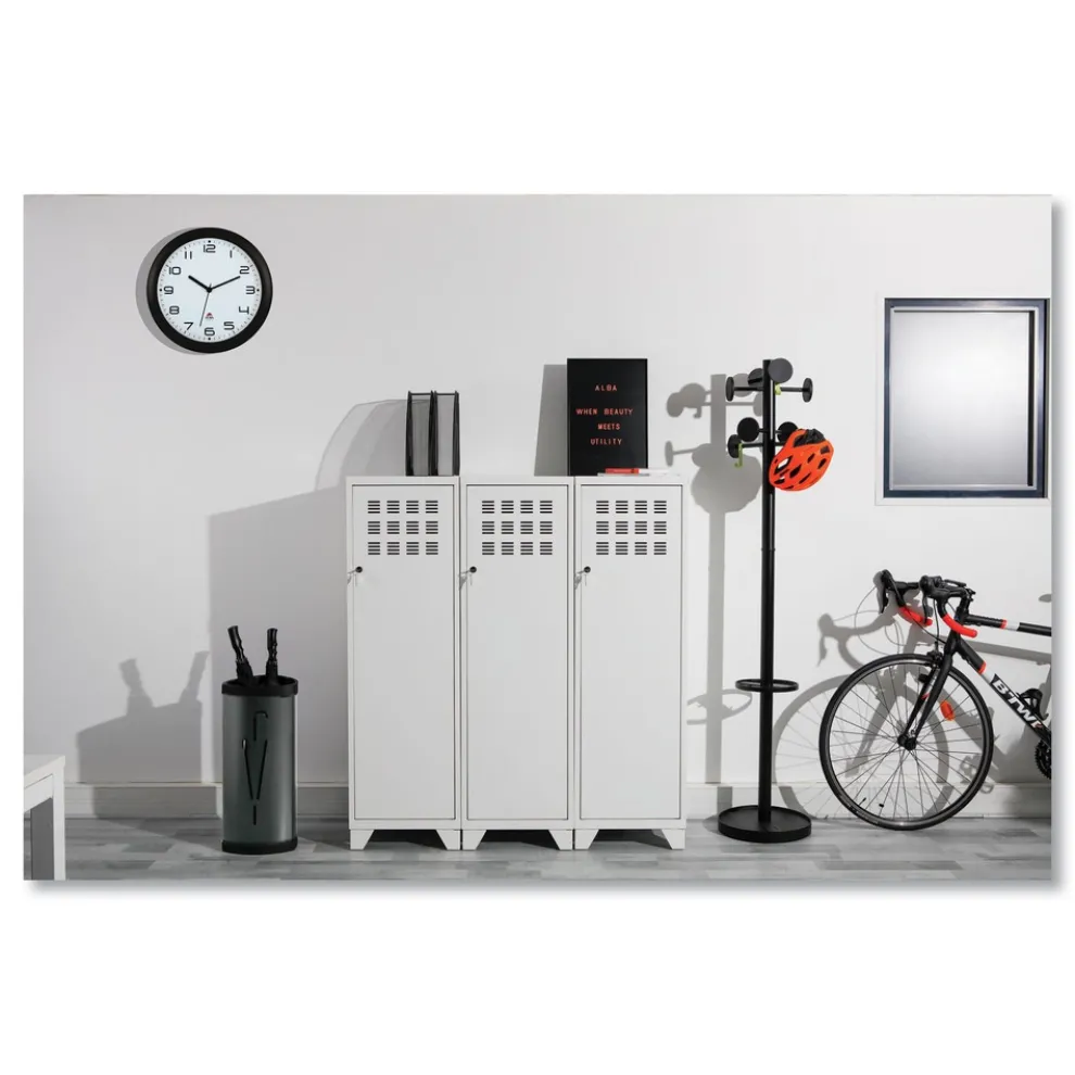 Alba 15w x 15d x 69.3h Stan3 8-Knob Steel Coat Rack - Black