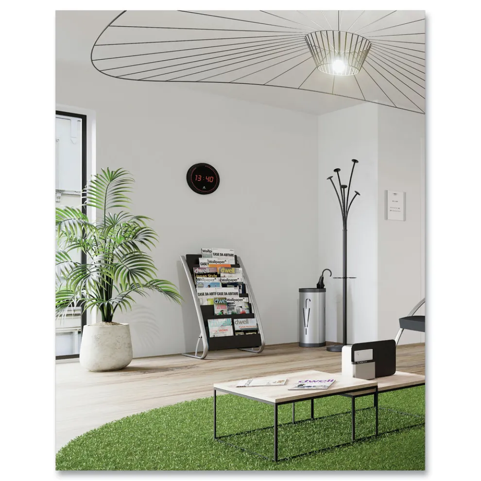 Alba 10.25w x 10.25d x 23.67h Steel Triangular Umbrella Stand - Silver/Black