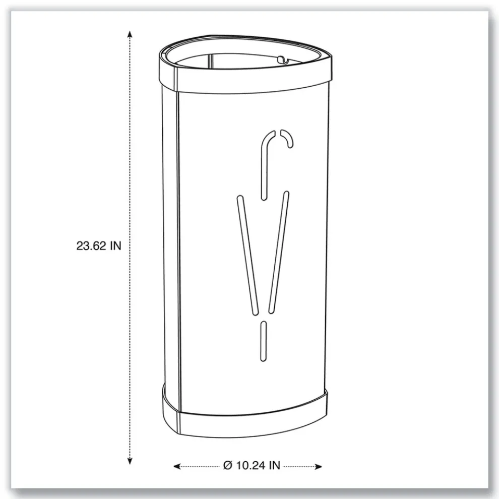 Alba 10.25w x 10.25d x 23.67h Steel Triangular Umbrella Stand - Silver/Black