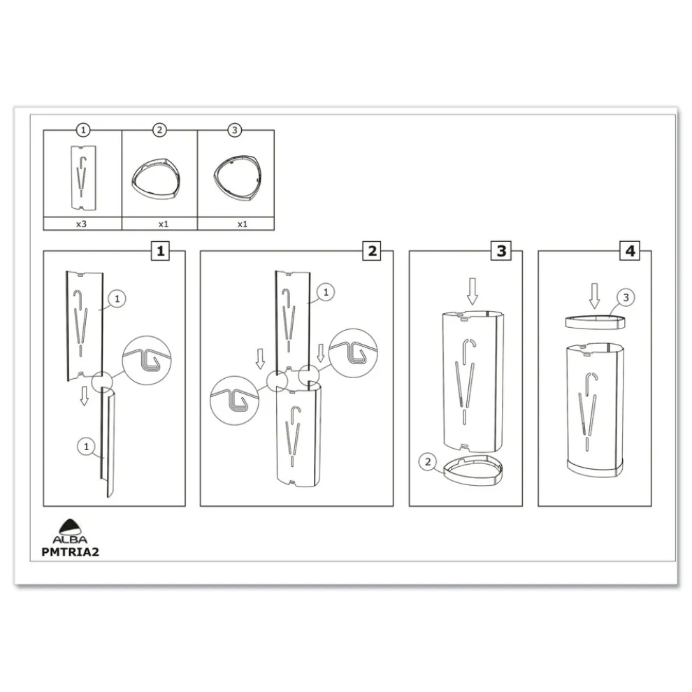 Alba 10.25w x 10.25d x 23.67h Steel Triangular Umbrella Stand - Silver/Black