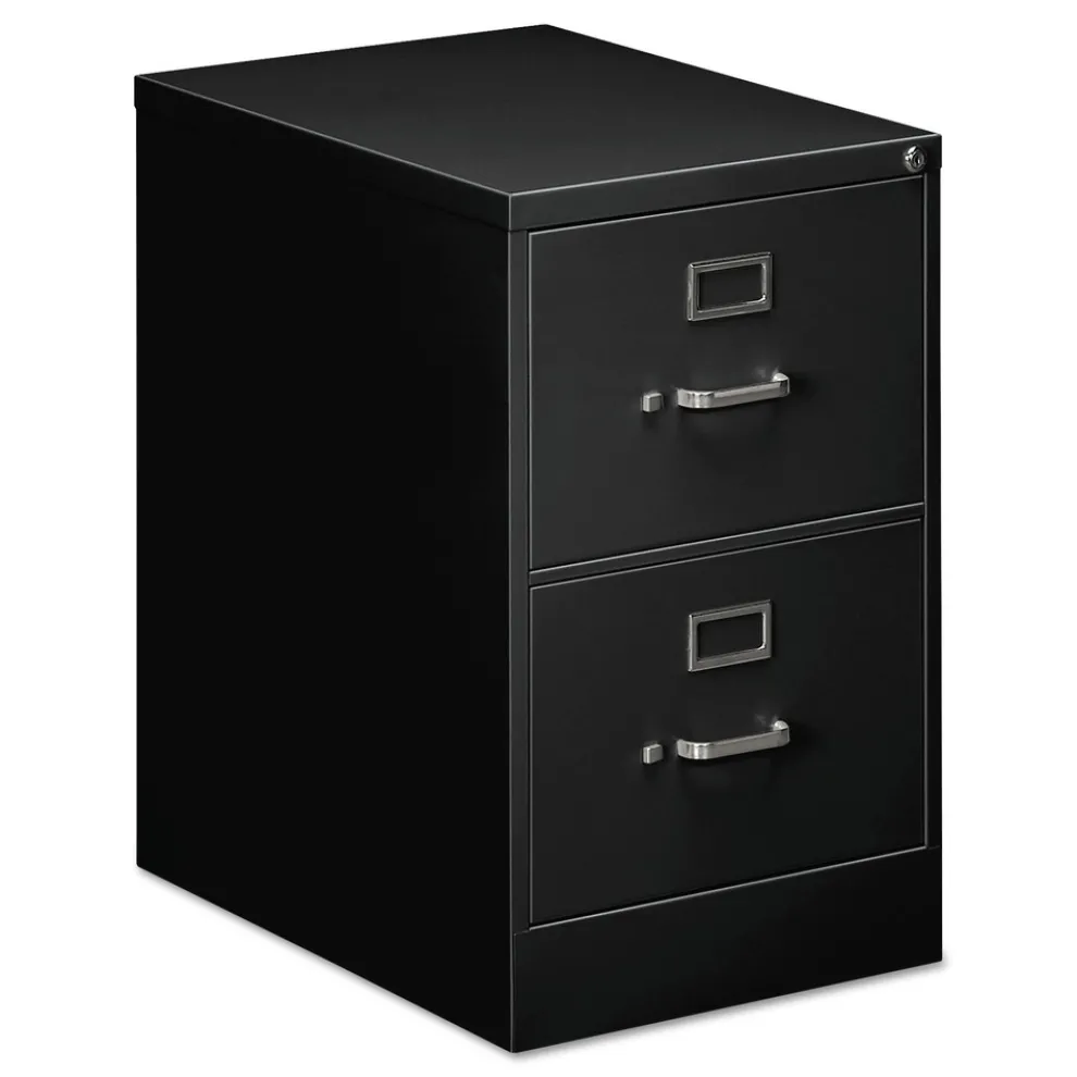 Alera 25475 18 in. x 25 in. x 28.38 in. Economy Vertical File with 2 Legal Size File Drawers - Black