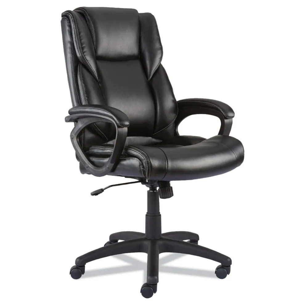 Alera 18.15 in. to 21.77 in. Seat Height Brosna Series Mid-Back Task Chair Supports Up to 250 lbs. - Black Seat/Back, Black Base