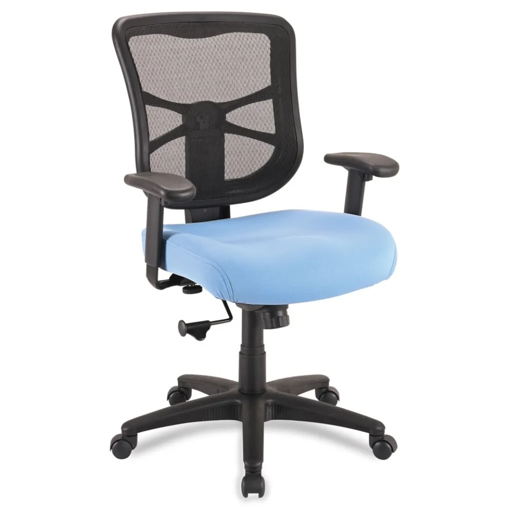 Alera 17.9 in. to 21.8 in. Seat Height Elusion Series Mesh Mid-Back Swivel/Tilt Chair Supports Up to 275 lbs. - Light Blue