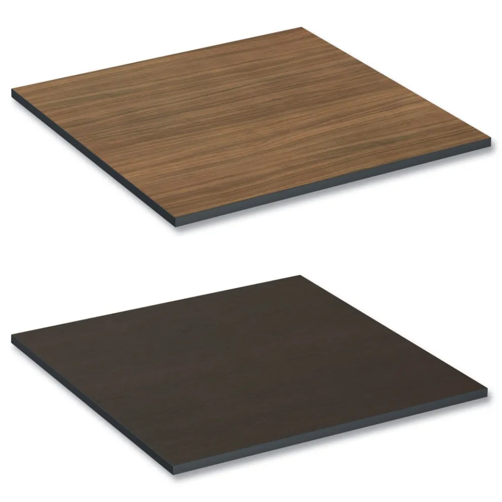 Alera 35.38 in. x 35.38 in. Square Reversible Laminate Table Top - Espresso/Walnut