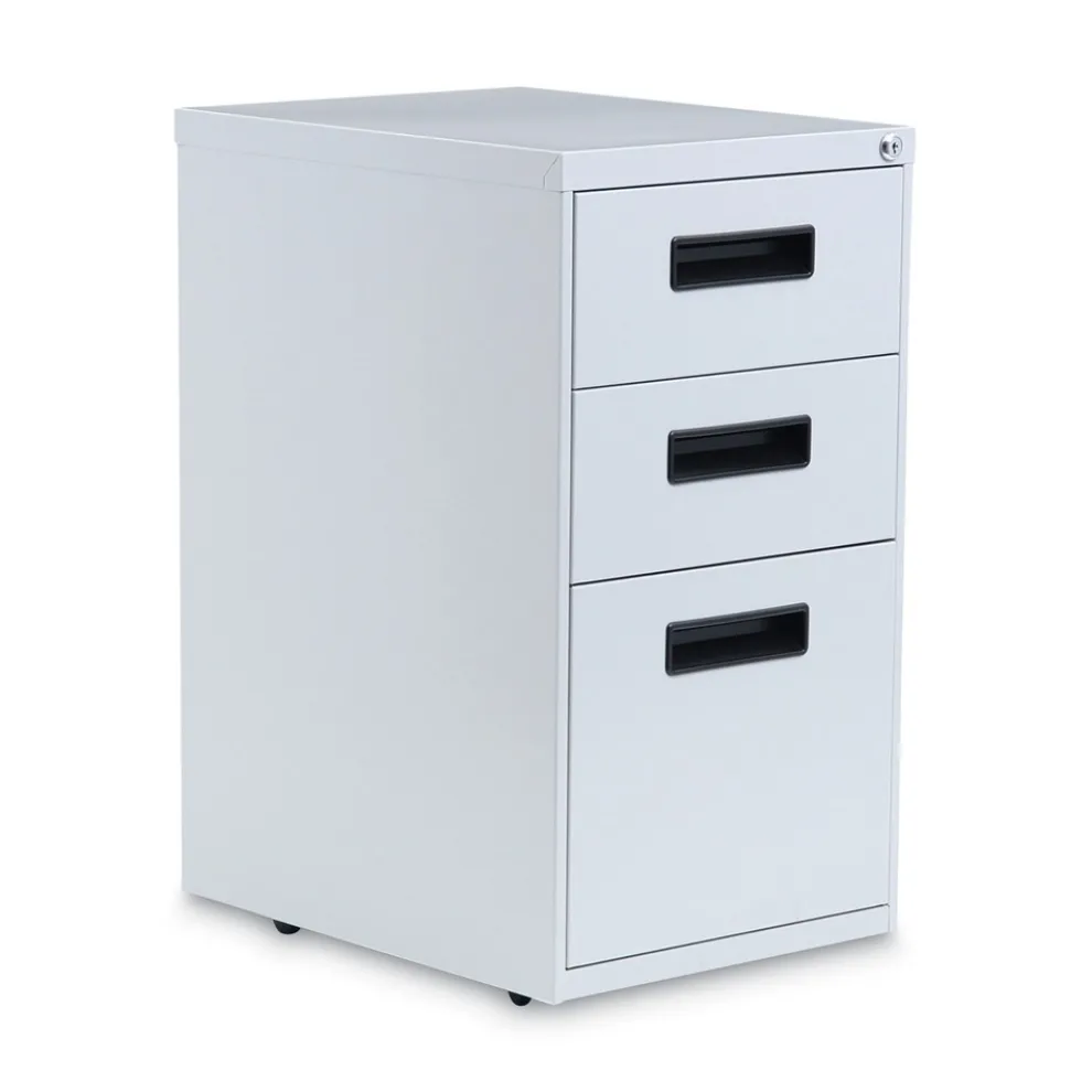 Alera 14.96 in. x 19.29 in. x 27.75 in. 3-Drawers: Box/Box/File Legal/Letter Left or Right File Pedestal - Light Gray