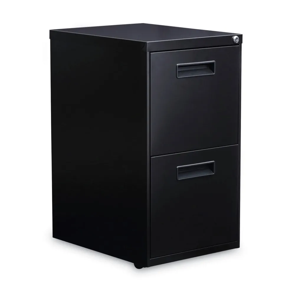 Alera 14.96 in. x 19.29 in. x 27.75 in. 2 Legal/Letter-Size File Drawers Left or Right File Pedestal - Black