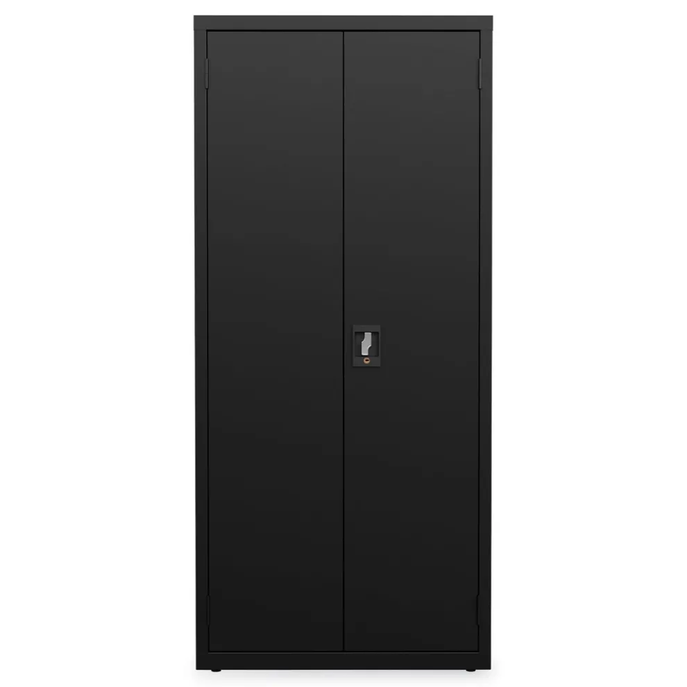Alera 30 in. x 15 in. x 66 in. 4 Shelves Economy Assembled Storage Cabinets - Black