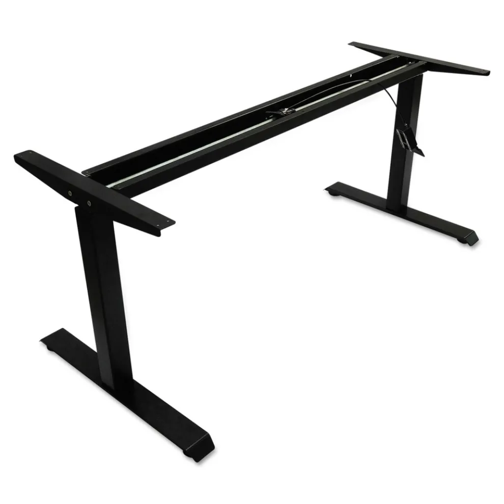 Alera 59.06 in. x 28.35 in. x 26.18 in. to 39.57 in. AdaptivErgo Sit-Stand Pneumatic Height-Adjustable Table Base - Black