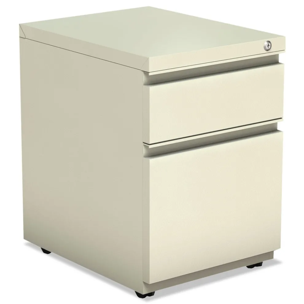 Alera 14.96 in. x 19.29 in. x 21.65 in. 2-Drawers: Box/File Legal/Letter Left or Right File Pedestal with Full-Length Pull - Putty