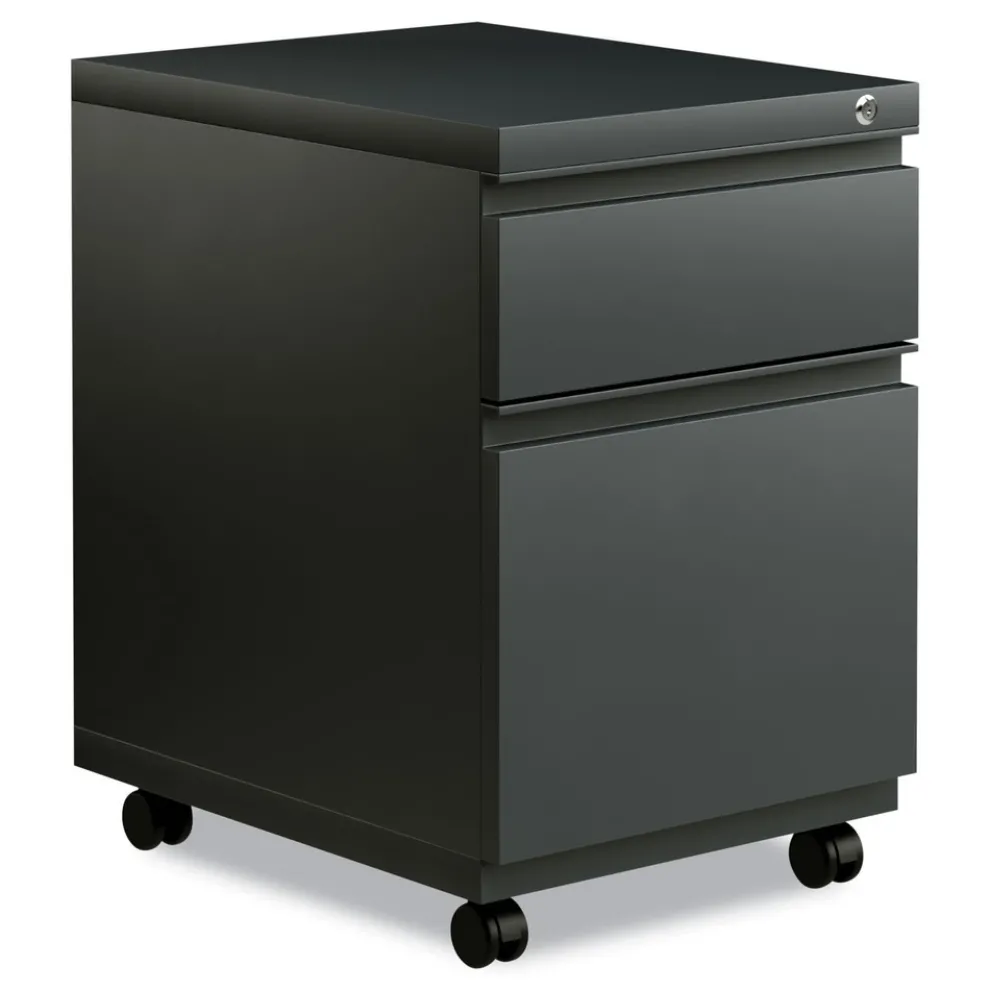 Alera 14.96 in. x 19.29 in. x 21.65 in. 2-Drawers: Box/File Legal/Letter Left or Right File Pedestal with Full-Length Pull - Charcoal