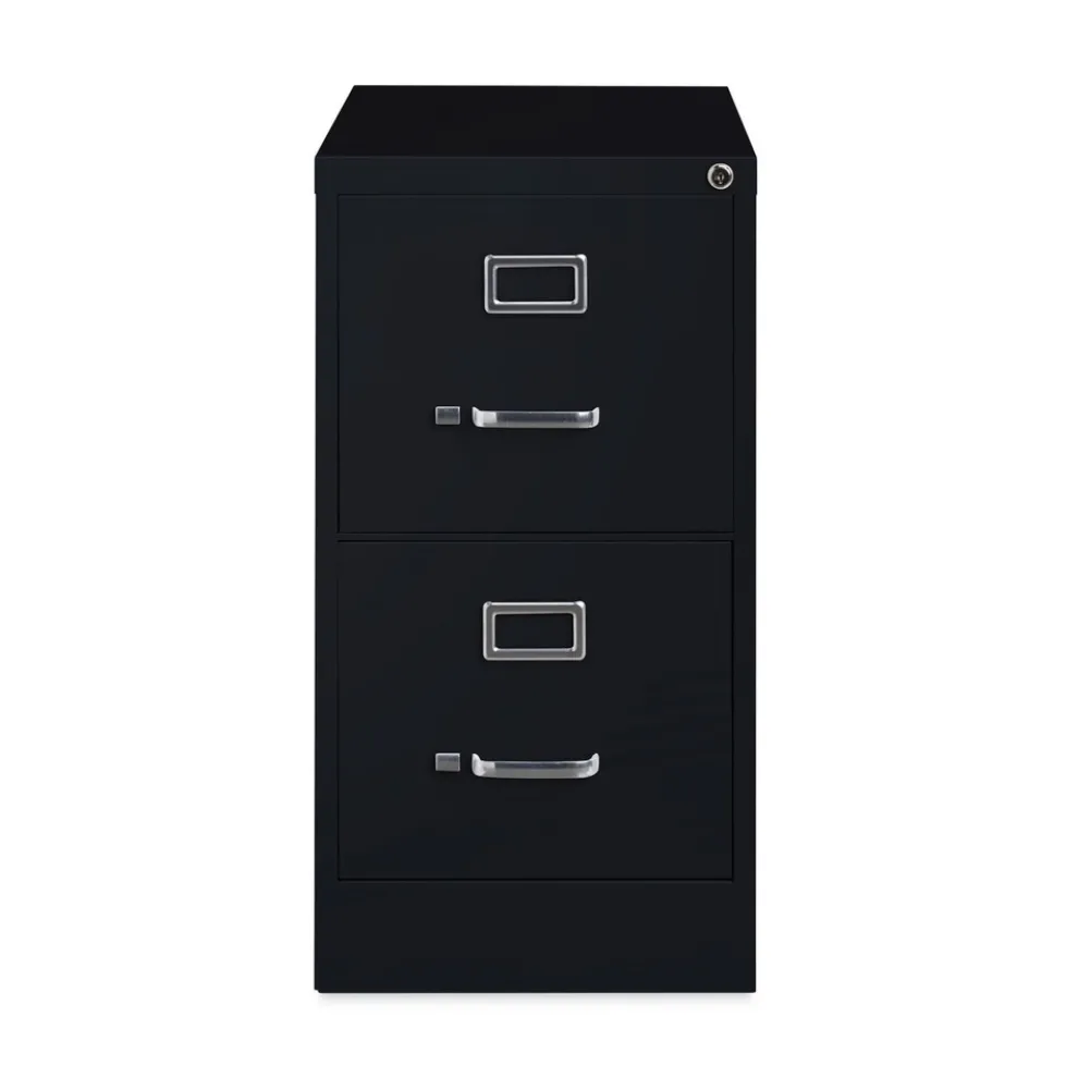 Alera 15 in. x 26.5 in. x 28.37 in. Letter-Size Two-Drawer Economy Vertical File - Black