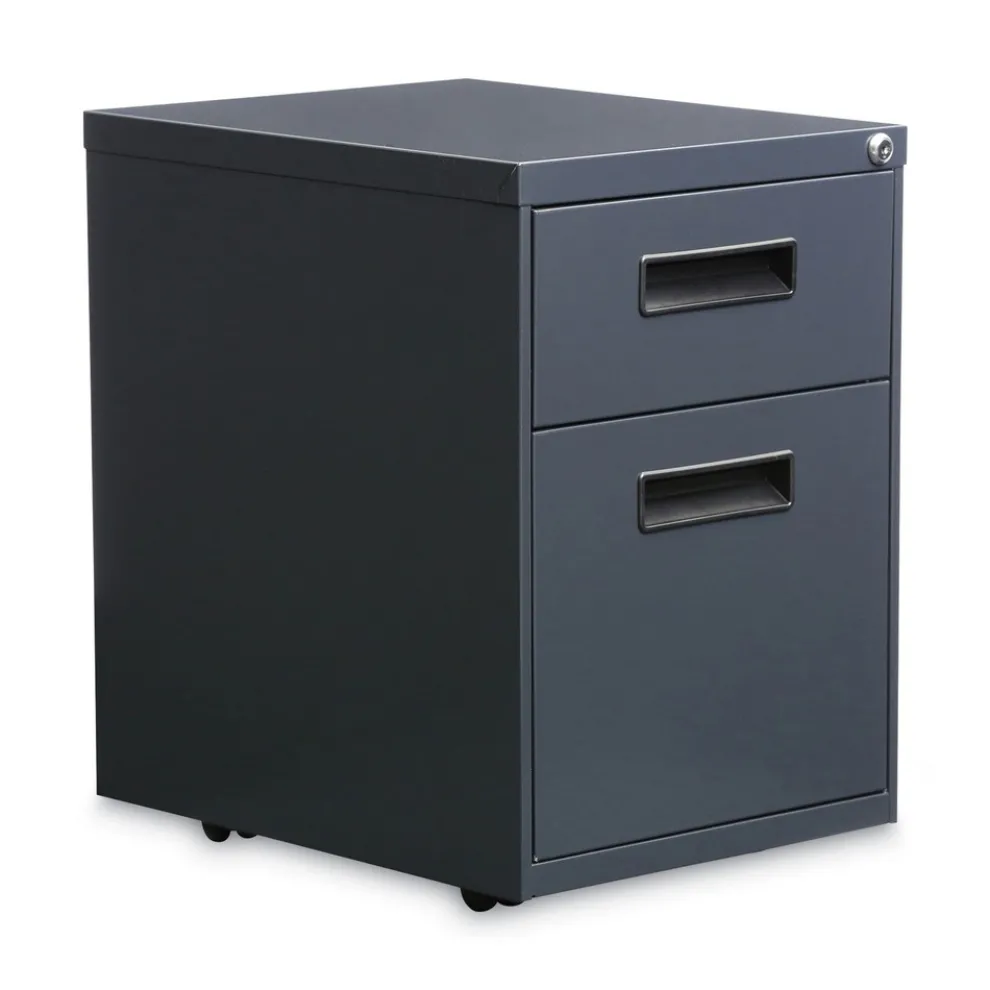 Alera 14.96 in. x 19.29 in. x 21.65 in. 2-Drawers: Box/File Legal/Letter Left or Right File Pedestal - Charcoal