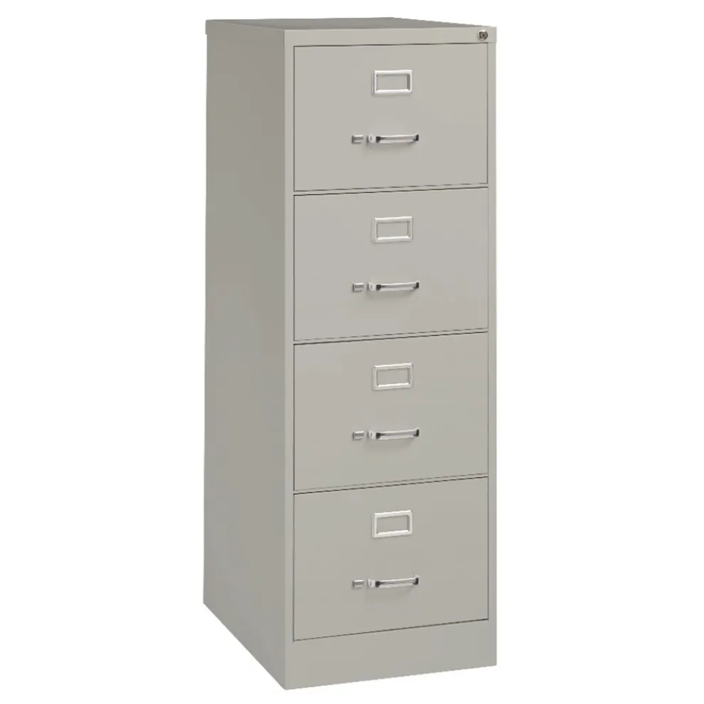 Alera 18 in. x 25 in. x 52 in. Legal-Size 4-Drawer Economy Vertical File - Light Gray