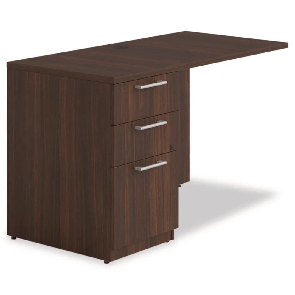 Alera 48 in. x 24 in. x 29 in. Seville Series Left Desk Return with Pedestal - Mahogany