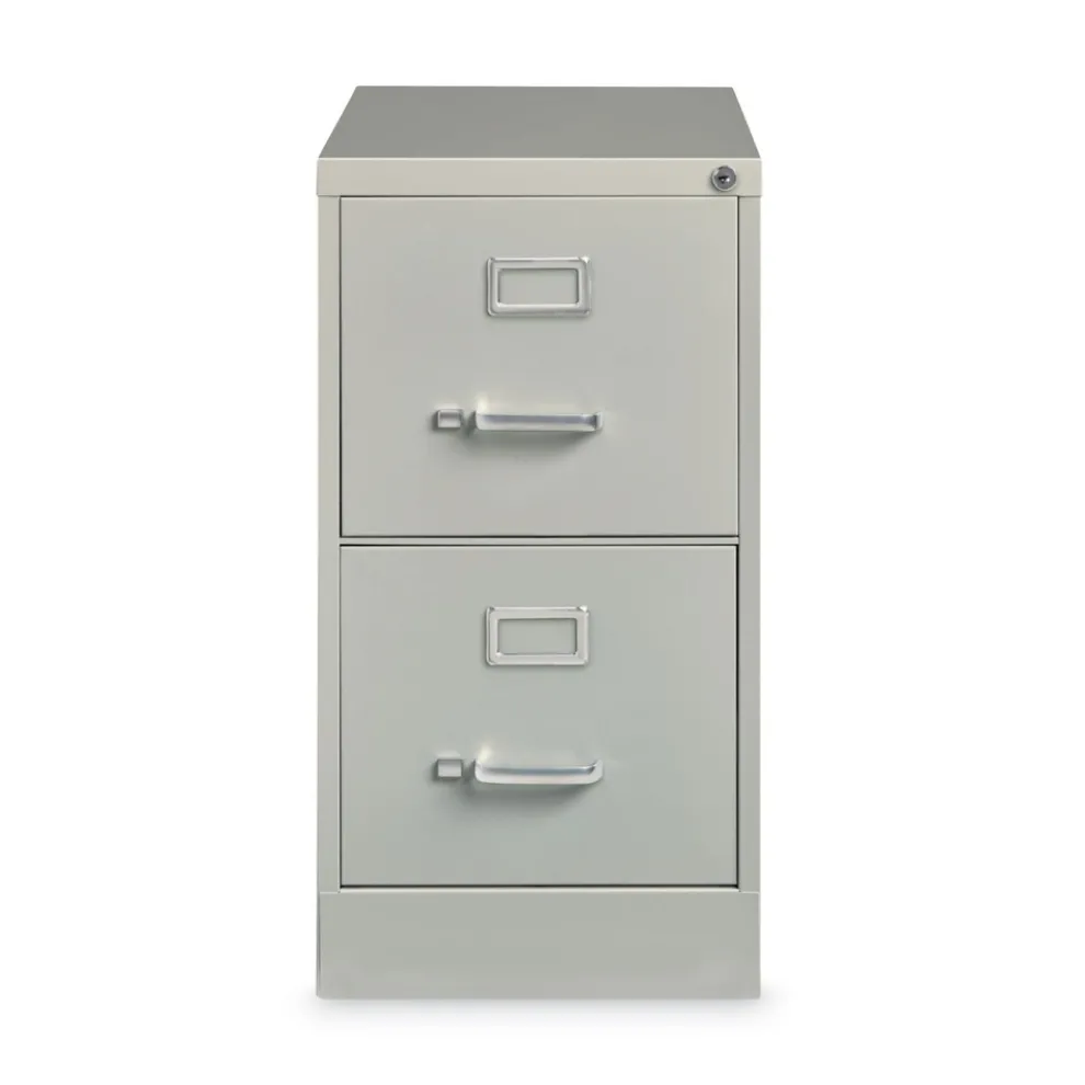 Alera 15 in. x 26.5 in. x 28.37 in. Letter-Size Two-Drawer Economy Vertical File - Light Gray