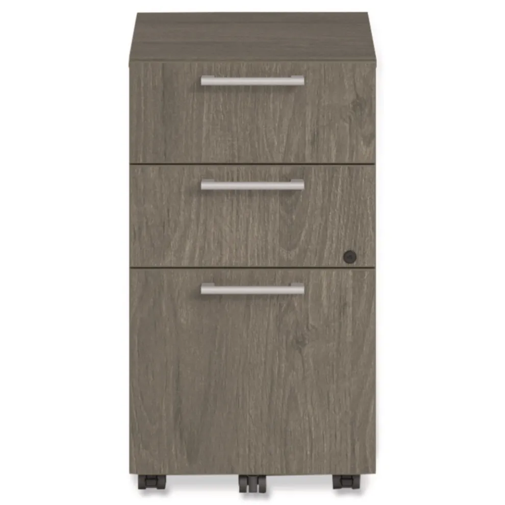Alera 15 in. x 18 in. x 27 in. Seville Series 3-Drawer Legal File Mobile Pedestal - Walnut