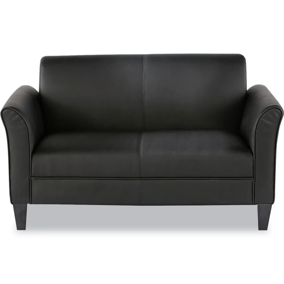 Alera ALERL22LS10B Reception Lounge Sofa Series 55.5 in. x 31.5 in. x 33.07 in. 2-Cushion Loveseat - Black