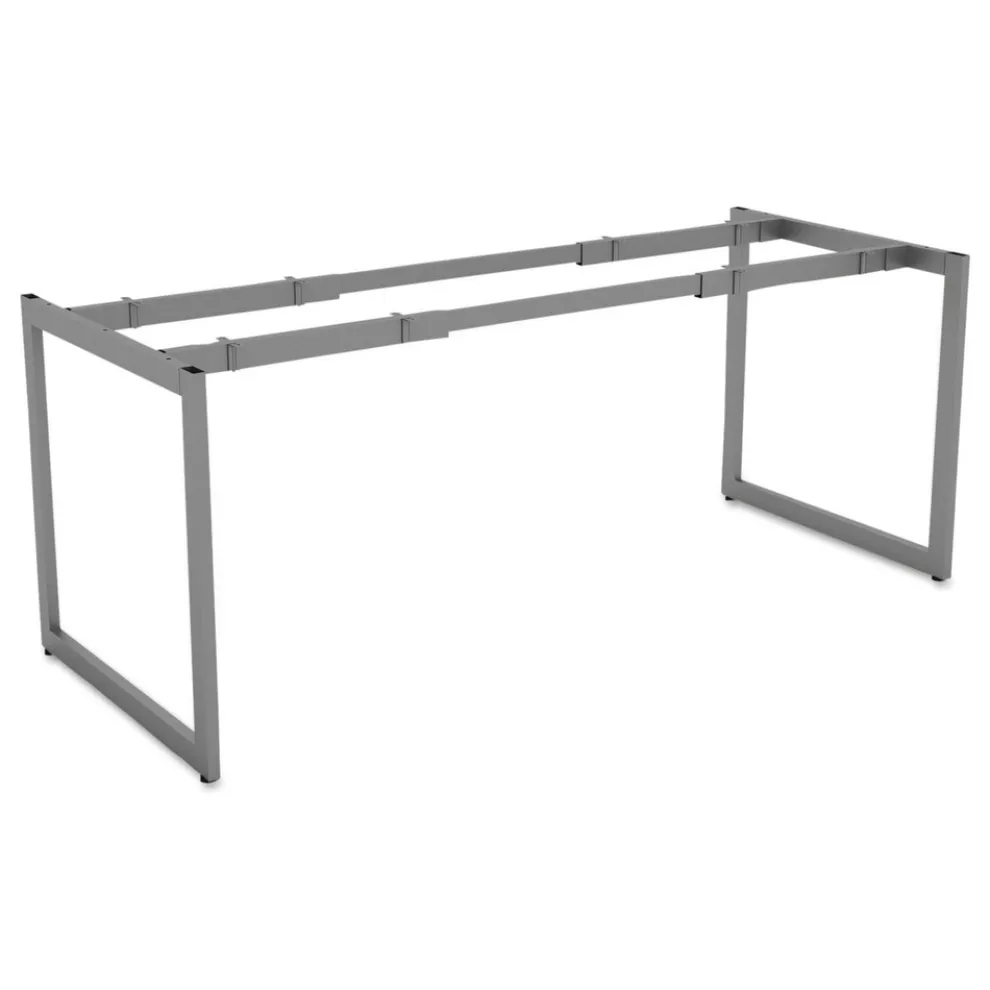 Alera Open Office Desk Series 47.25 to 70.78w x 29.5d x 28.5h Adjustable O-Leg Desk Base - Silver