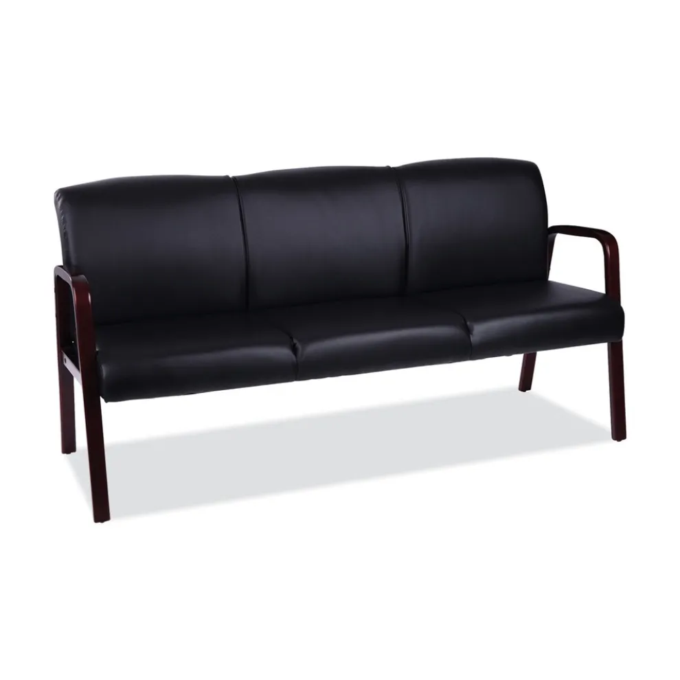 Alera Reception Lounge WL Series 65.13 in. x 26.13 in. x 33 in. 3-Seat Sofa - Black