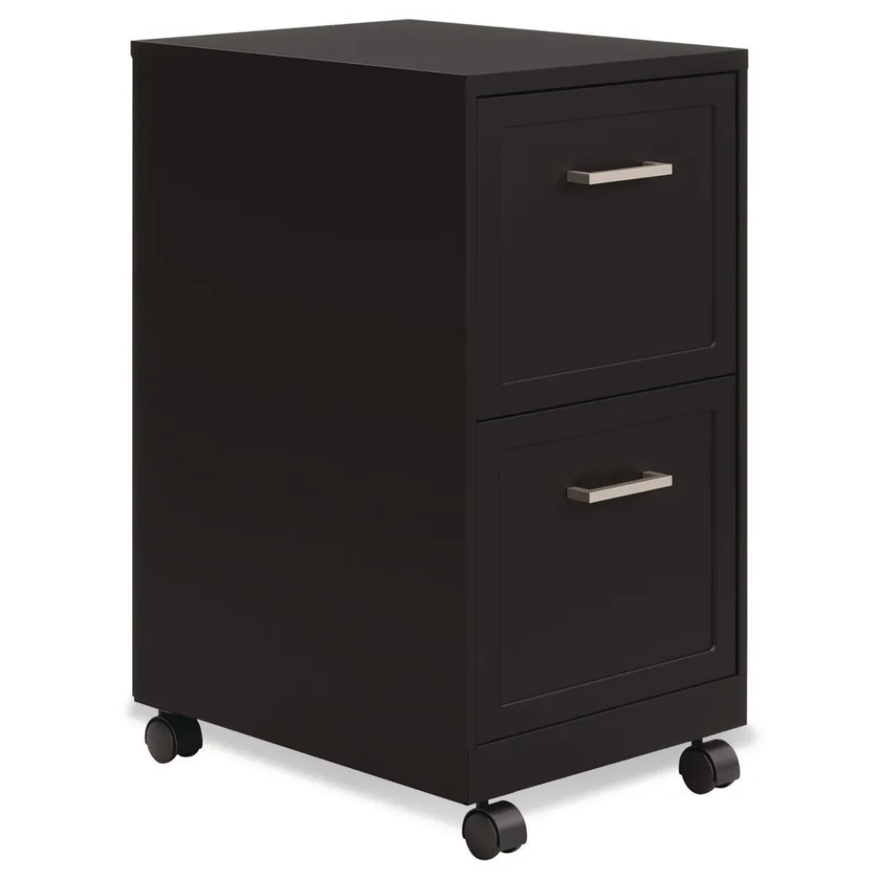 Alera Two-Drawer Mobile Vertical File 2 Letter-Size File Drawers 14.25 x 18 x 26.7 - Black