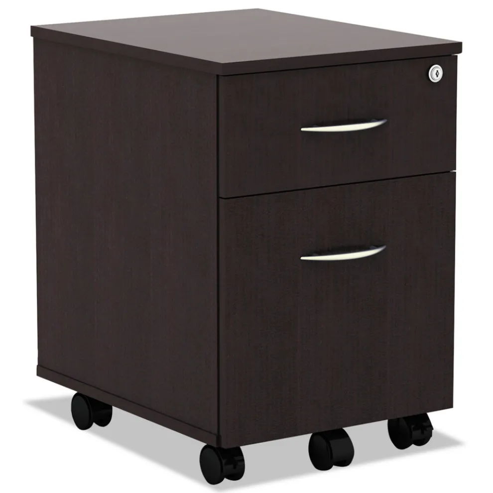 Alera Valencia Series 15.88 in. x 19.13 in. x 22.88 in. Mobile Box/File Pedestal - Espresso