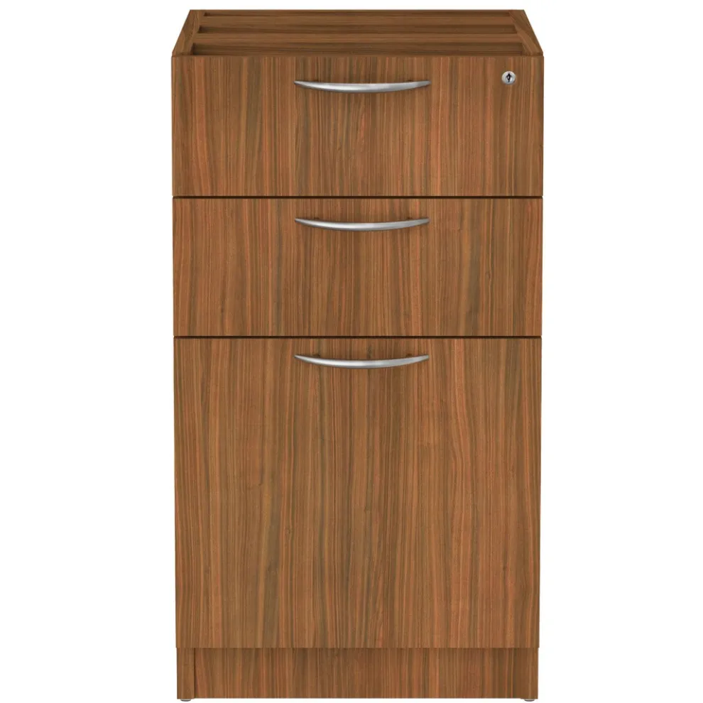 Alera VA532822WA 15.63 in. x 20.5 in. x 28.5 in. Valencia Series 3-Drawer Full File Pedestal - Modern Walnut