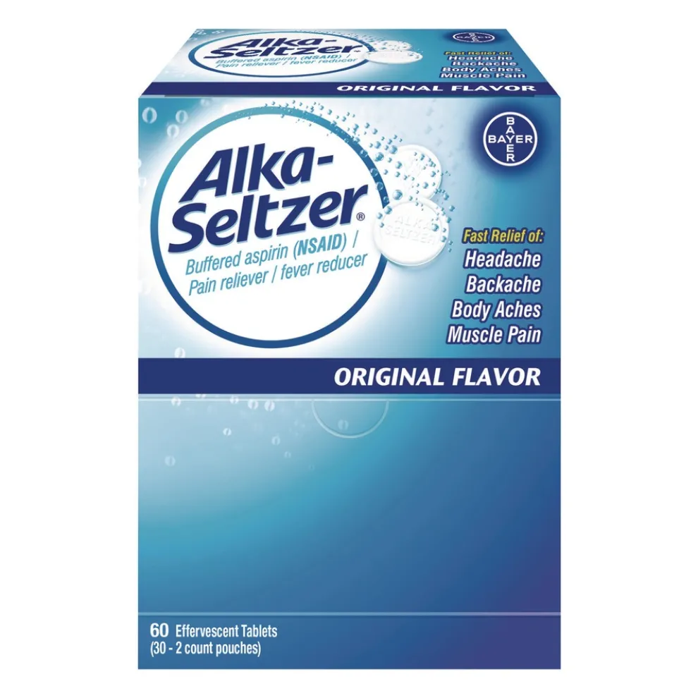 Alka-Seltzer Buffered Aspirin (NSAID) Tablets 2/Pack 30 Packs/Box