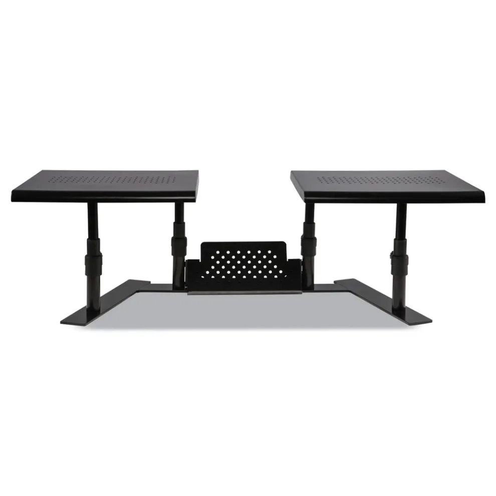 Allsop 25.6 in. to 33.1 in. x 12.6 in. x 6.2 in. to 8.6 in. Supports 20 lbs. Shelf Metal Art Ergotwin Dual Monitor Stand - Black