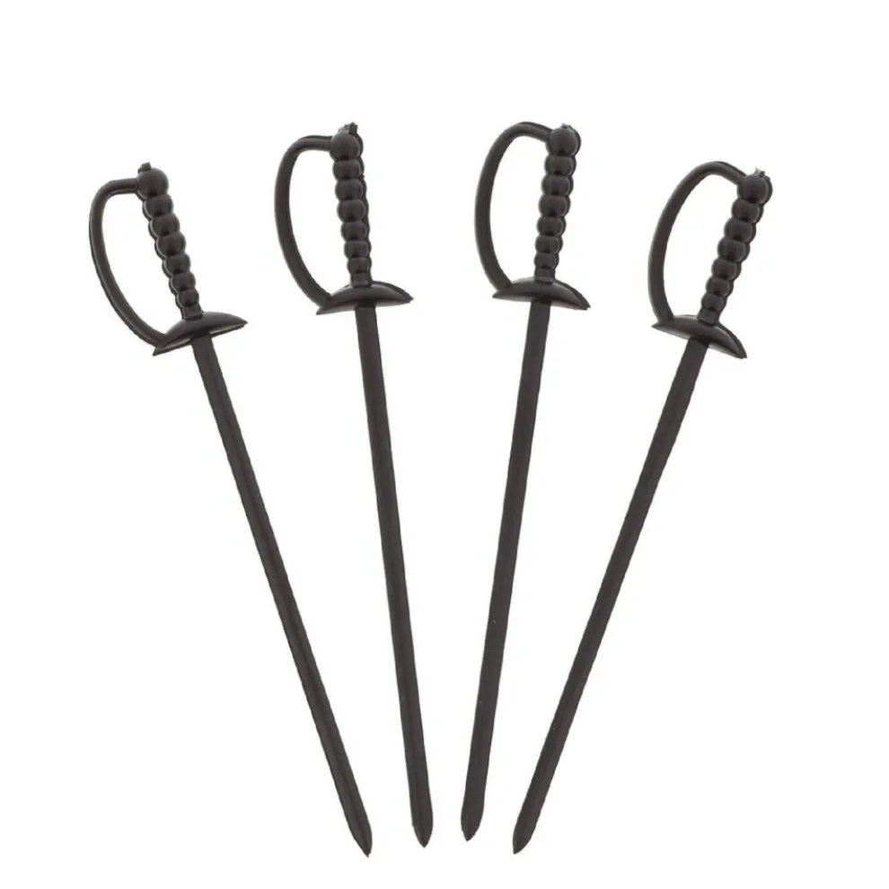 AmerCareRoyal 6 in. Plastic Sword Picks - Black (10000/Carton)