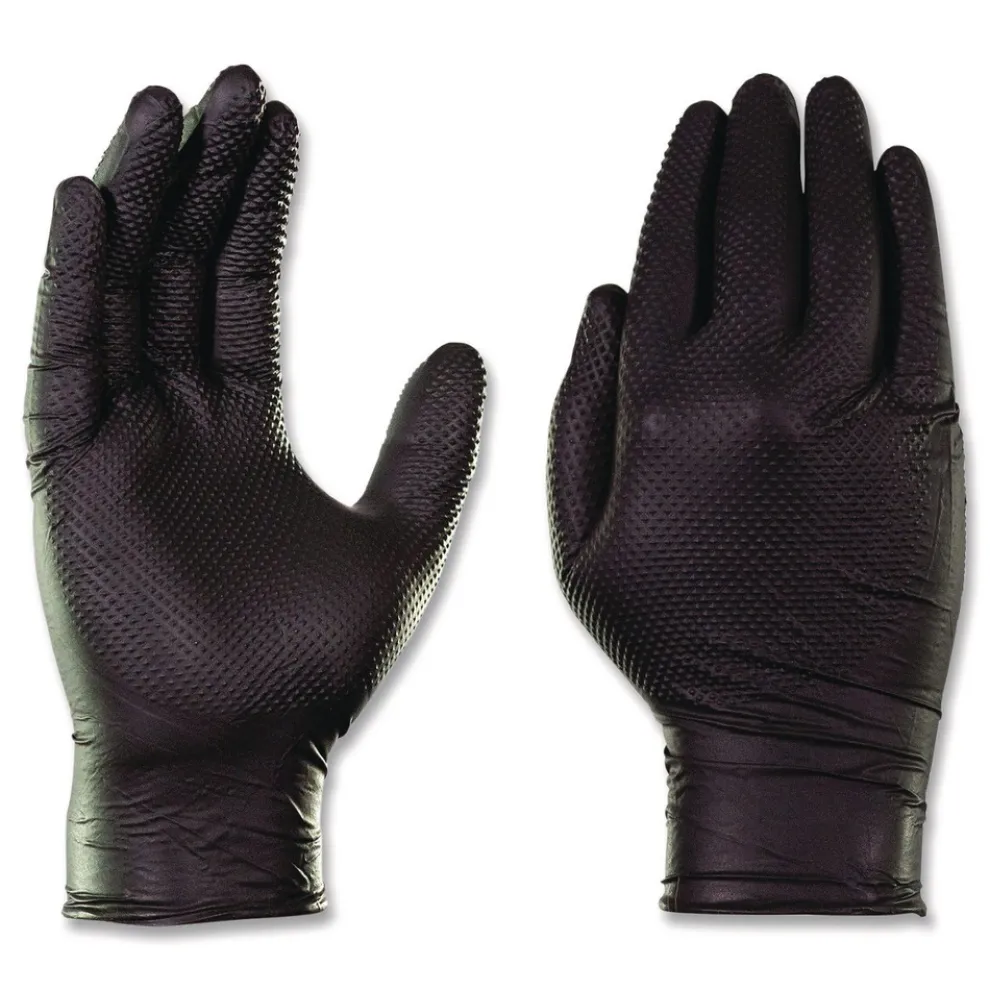 Ammex 6 mil Powder-Free Nitrile Exam Gloves - X-Large, Black (1000/Carton)