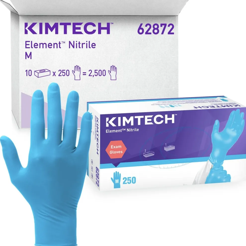 Ansell Kimtech Element Nitrile Exam Gloves - Medium, Blue (2500/Carton)