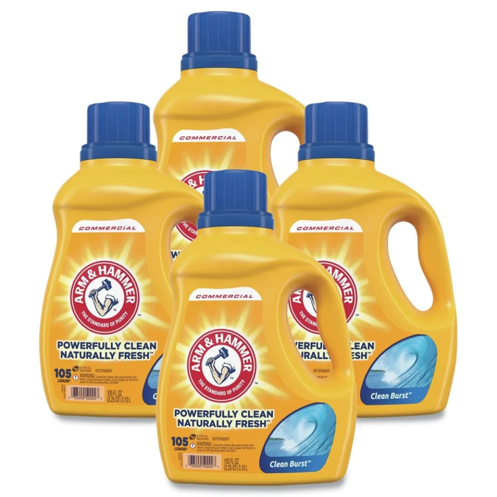 Arm & Hammer 105 oz. Bottle Dual HE Liquid Laundry Detergent - Clean-Burst (4/Carton)