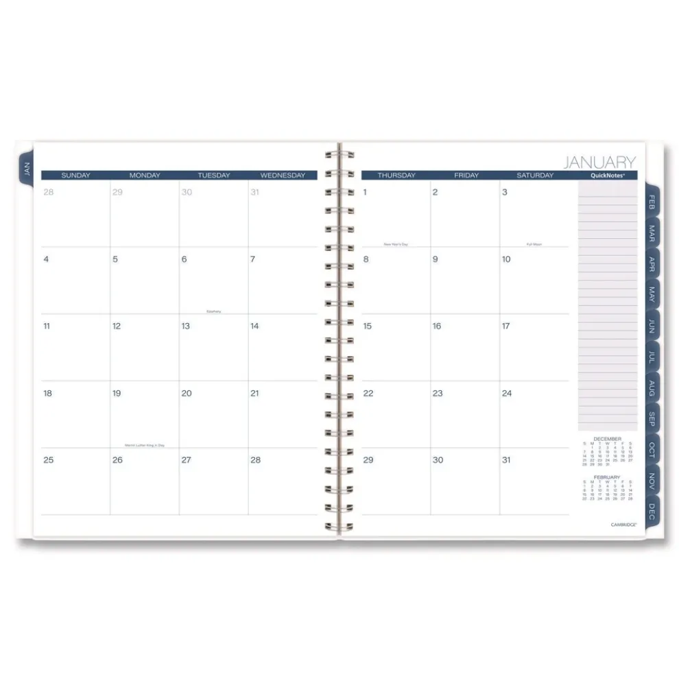AT-A-GLANCE 11 in. x 8.5 in. 12-Month (Jan-Dec 2026) Abyss Weekly/Monthly Planner - Blue Cover