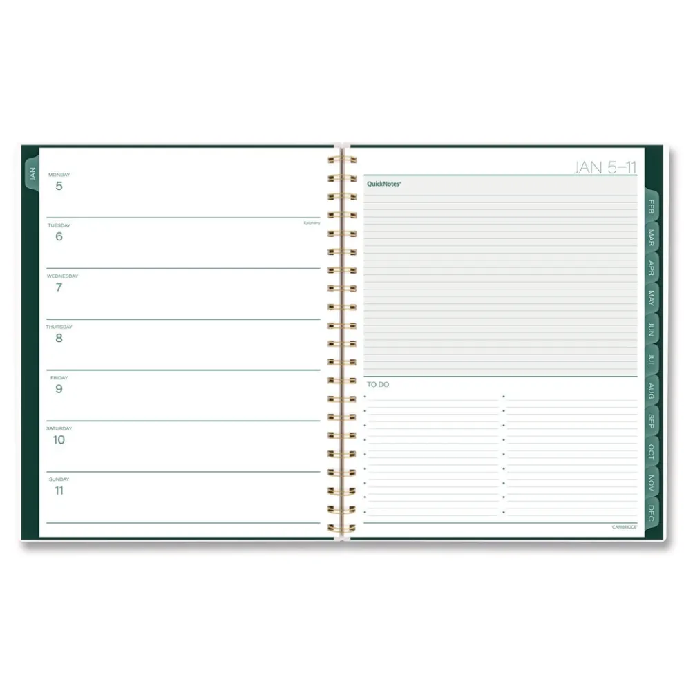 AT-A-GLANCE 11 in. x 8.5 in. 12-Month (Jan-Dec 2026) Emerald Isle Weekly/Monthly Planner - Green Marbled Cover