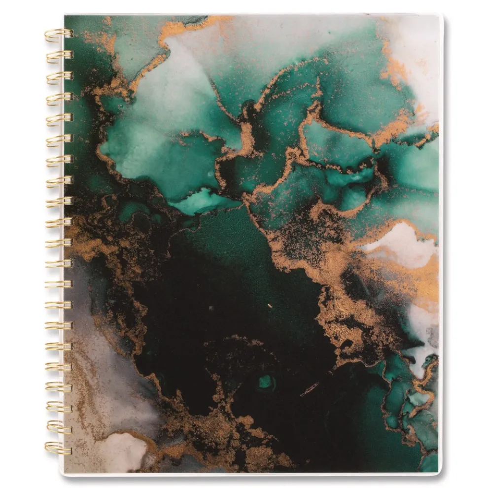 AT-A-GLANCE 11 in. x 8.5 in. 12-Month (Jan-Dec 2026) Emerald Isle Weekly/Monthly Planner - Green Marbled Cover