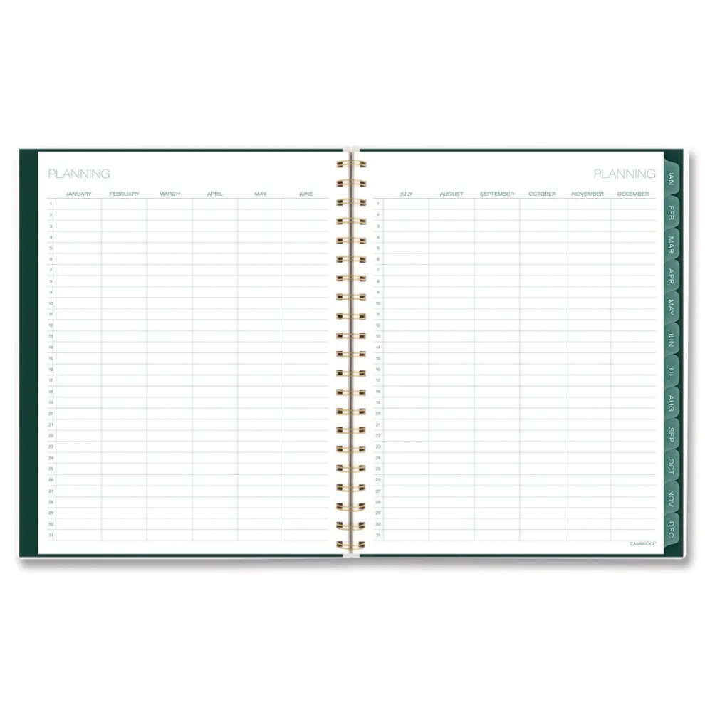 AT-A-GLANCE 11 in. x 8.5 in. 12-Month (Jan-Dec 2026) Emerald Isle Weekly/Monthly Planner - Green Marbled Cover