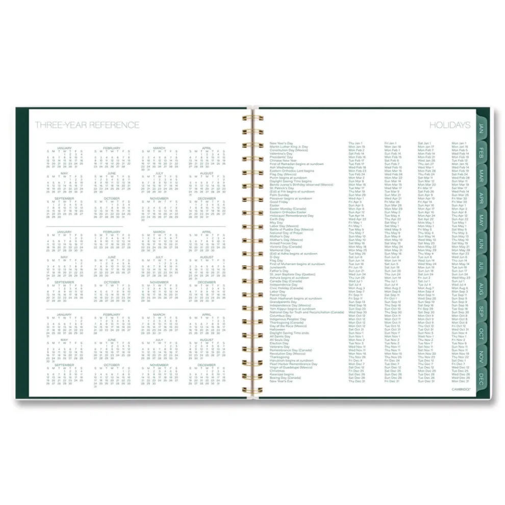 AT-A-GLANCE 11 in. x 8.5 in. 12-Month (Jan-Dec 2026) Emerald Isle Weekly/Monthly Planner - Green Marbled Cover