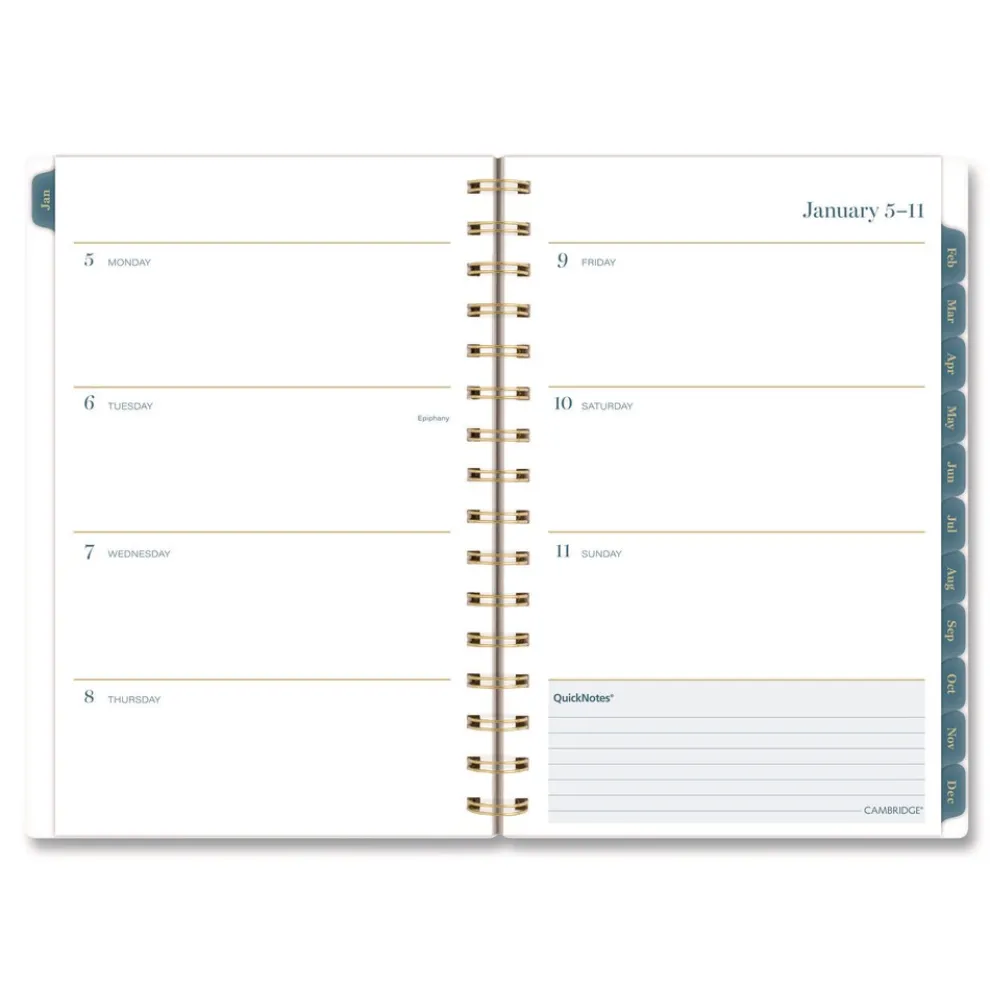 AT-A-GLANCE 8.5 in. x 5.5 in. 12-Month (Jan-Dec 2026) Midnight Garden Weekly/Monthly Planner - Black/Pink/Green Cover