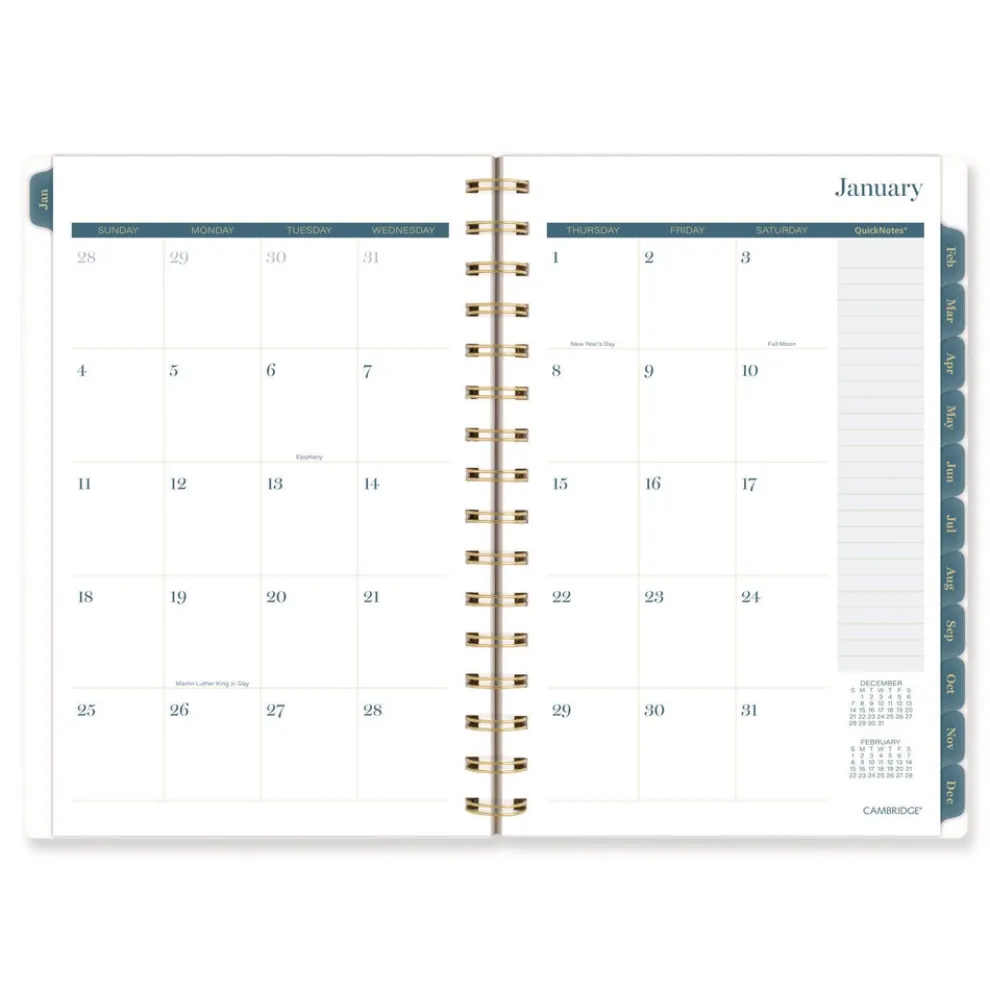 AT-A-GLANCE 8.5 in. x 5.5 in. 12-Month (Jan-Dec 2026) Midnight Garden Weekly/Monthly Planner - Black/Pink/Green Cover